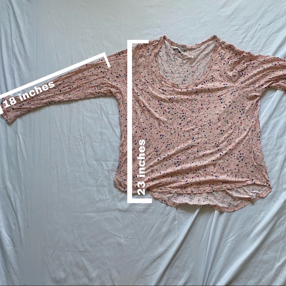 Bongo Plus Oversize Pink Star Print Long Sleeve